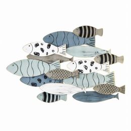 Hand-Painted with Metallic Fish Gold Edge Wall decor (Pack of 1)