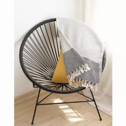 Black and White Squares and Stripes Turkish Towel or Throw Blanket (Pack of 1)