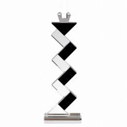 14" Hand Crafted Crystal Pair of Black Accent Candlesticks (Pack of 1)