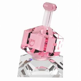 3" Mouth Blown Pink Dreidel On Crystal Stand (Pack of 1)
