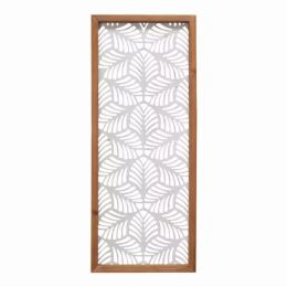 Carved Leaf Wood Framed Wall Panel (Pack of 1)