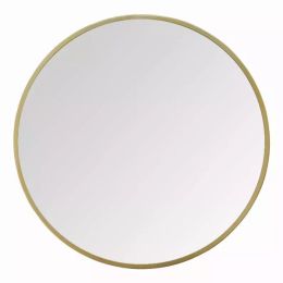 28" Aubrey Gold Metal Framed Wall Mirror (Pack of 1)