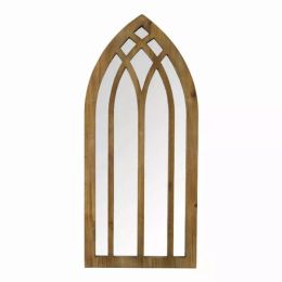 36" Gothic Inspired Arch Wood Wall Mirror (Pack of 1)