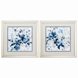 18" X 18" Champagne Gold Color Frame  Indigo Garden (Set of 2)