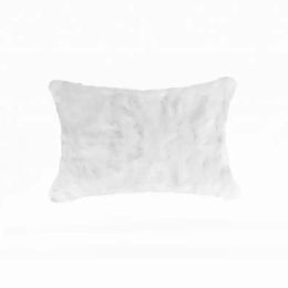 5" x 12" x 20" 100% Natural Rabbit Fur White Pillow (Pack of 1)