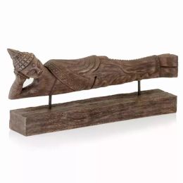3.5" x 22" x 10" Brown and Black Buddha decor (Pack of 1)