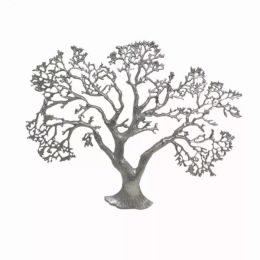 1" x 27.5" x 22" Rough Silver Tree Wall Sculpture (Pack of 1)