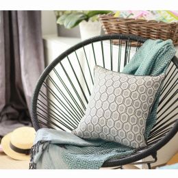 Grey Jacquard Circle decorative Throw Pillow Cover (Pack of 1)