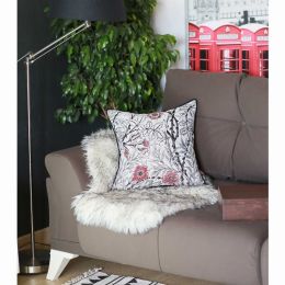 17"x 17" Jacquard Artistic Flower decorative Throw Pillow Cover (Pack of 1)