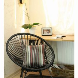 Green Gray and Rust Variegated Stripe decorative Throw Pillow Cover (Pack of 1)