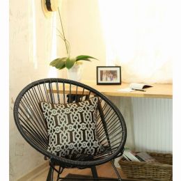 17"x 17" Brown Jacquard Geo decorative Throw Pillow Cover (Pack of 1)