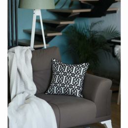 17"x 17" Grey Jacquard Geo decorative Throw Pillow Cover (Pack of 1)