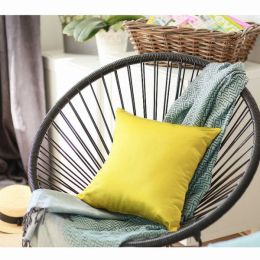 17"x 17" Yellow Jacquard Bright decorative Throw Pillow Cover (Pack of 1)