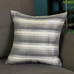 17"x 17" Brown Jacquard Stripe decorative Throw Pillow Cover (Pack of 1)