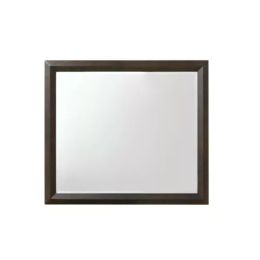 Espresso Wooden Rectangular Beveled Edge Mirror (Pack of 1)