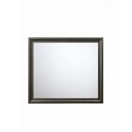 Antique Gray Wooden Rectangular Beveled Mirror (Pack of 1)