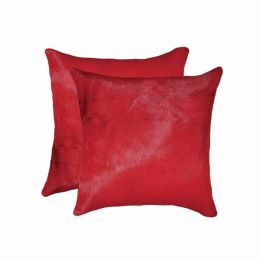 18" x 18" x 5" Wine Cowhide - Pillow 2-Pack (Pack of 1)