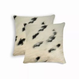 18" x 18" x 5" White And Black Cowhide - Pillow 2-Pack (Pack of 1)