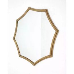 33" x 33" x 1" Gold Curved Hexagon Frame  Cosmetic Mirror (Pack of 1)