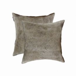 18" x 18" x 5" Gray Cowhide - Pillow 2-Pack (Pack of 1)