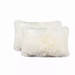 12" x 20" x 5" Natural Sheepskin - Pillow 2Pieces (Pack of 1)