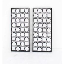 Dark Bronze Finish Mirrored Metal Wall Plaque Set (Pack of 1)