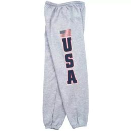 USA Flag Mens Sweatpant Grey - Medium (Pack of 1)