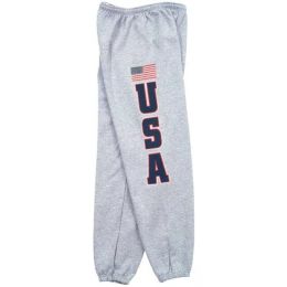 USA Flag Mens Sweatpant Grey - 2XL (Pack of 1)