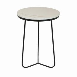 Plutus Brands Metal Marble Top Plant Stand (Pack of 1)