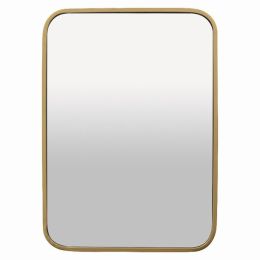 Plutus Brands Wall Mirror Decoration in Gold Metal (Pack of 1)