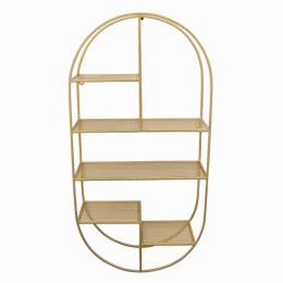 Plutus Brands Metal Wall Plant Stand in Gold Metal (Pack of 1)