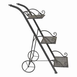 Plutus Brands Metal Plant Stand in Gray Metal (Pack of 1)