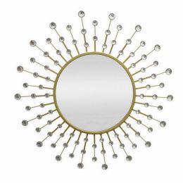 Plutus Brands Jeweled Wall Mirror - Gold in Gold Metal (Pack of 1)