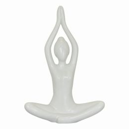 Plutus Brands Yoga Figurine in White Porcelain (Pack of 1)