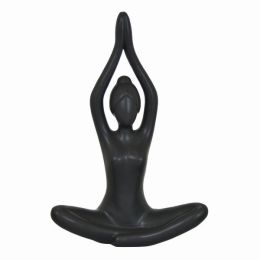 Plutus Brands Yoga Figurine in Black Porcelain (Pack of 1)