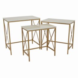 Plutus Brands Metal Planter Stand in Gold Metal Set of 3