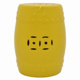 Plutus Brands Garden Plant Stand in Yellow Porcelain (Pack of 1)