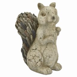 Plutus Brands Squirrel Garden Decoration in White Resin (Pack of 1)
