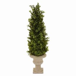 Plutus Brands Faux Topiary Pot in Green Resin (Pack of 1)